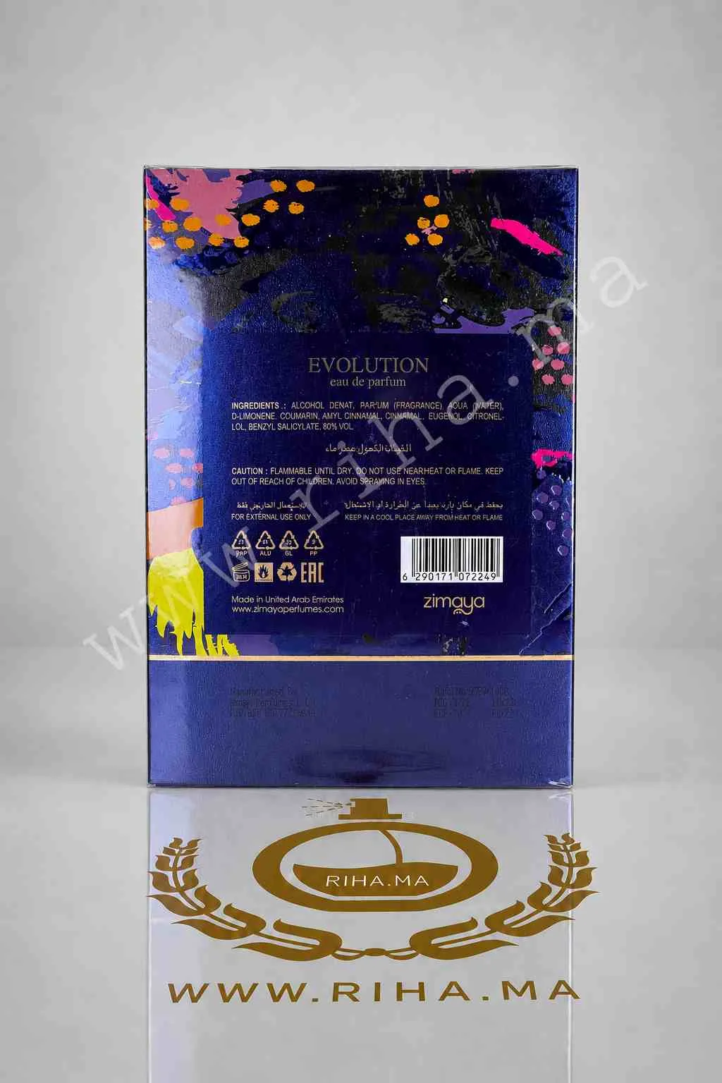 Evolution Zimaya Eau de Parfum - inspiré de Amouage Interlude — photo 2 Flacon de parfum Evolution Zimaya posé sur fond sombre élégant — vue 2