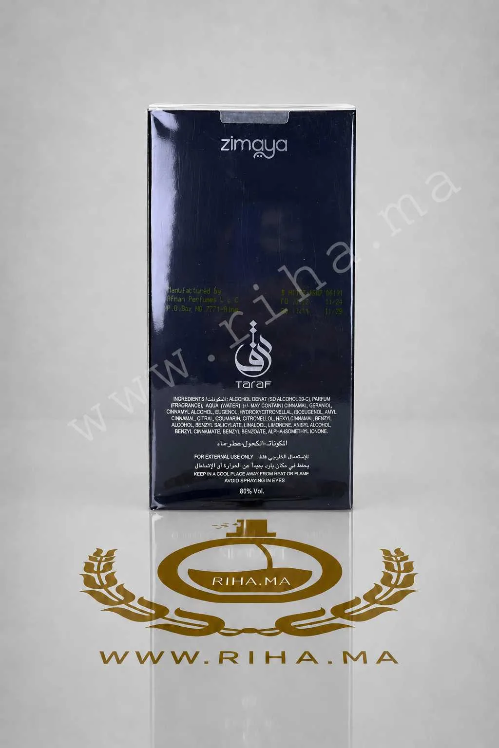 Taraf Black Zimaya - inspiré de Arabian Tonka Montale — photo 2 Flacon de parfum taraf black zimaya sur fond sombre élégant — vue 2