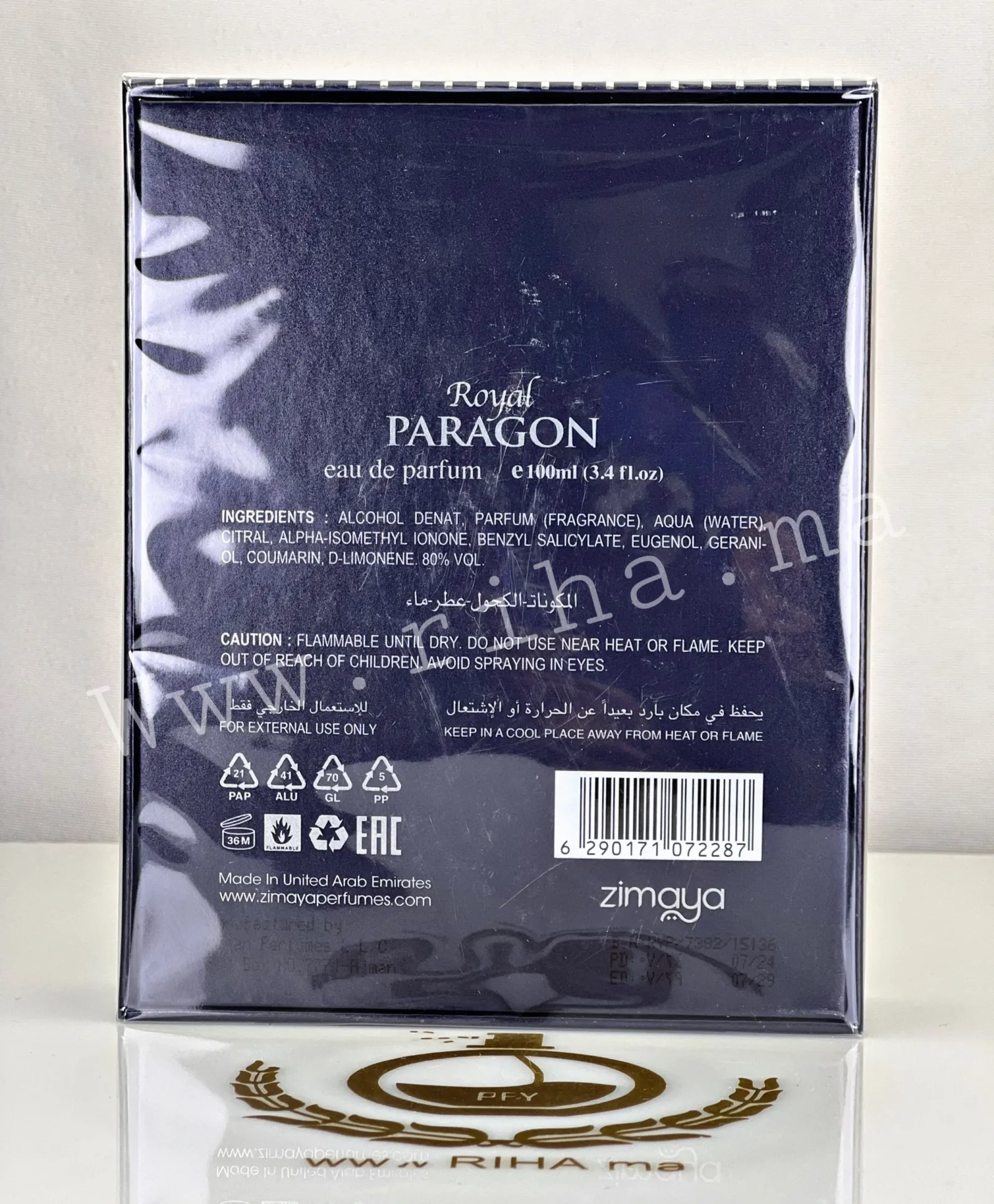 Royal Paragon Zimaya - inspiré de Layton Exclusif de Marly — photo 2 Flacon de parfum Royal Paragon Zimaya sur fond élégant — vue 2