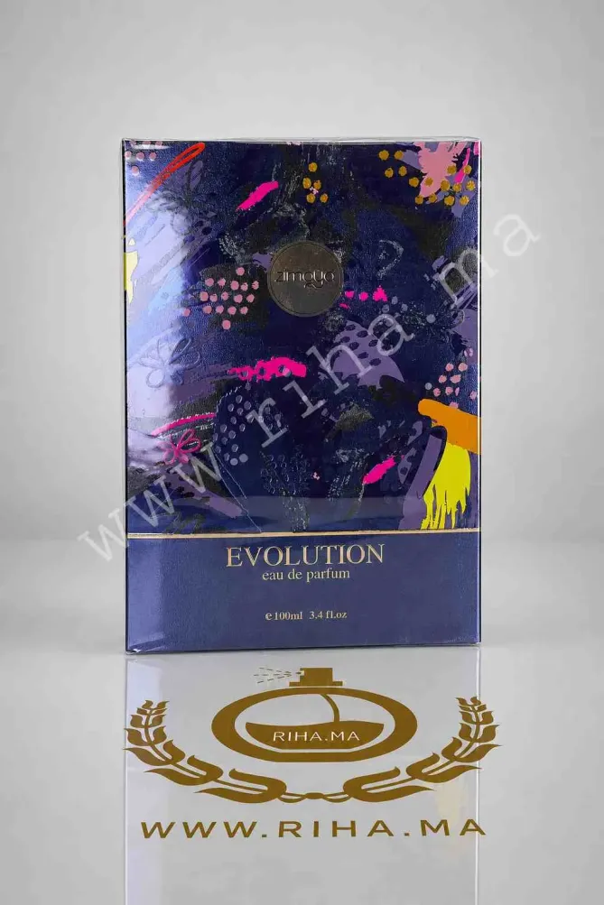 Flacon de parfum Evolution Zimaya posé sur fond sombre élégant