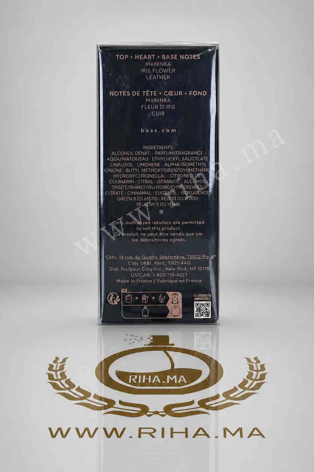 Boss The Scent Le Parfum for Him Le Parfum Hugo Boss 100ml — photo 2 Flacon de parfum Boss the scent Hugo Boss sur fond noir élégant — vue 2