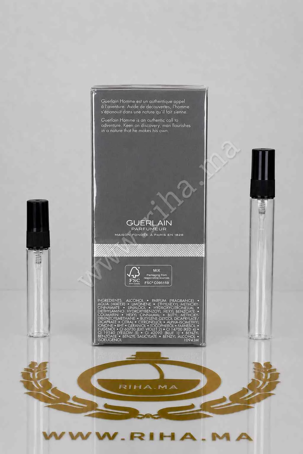 Decantage Guerlain Homme Eau de Parfum Guerlain pour homme — photo 2 decantage guerlain homme — Flacon décantage Guerlain Homme Eau de Parfum pour homme — vue 2