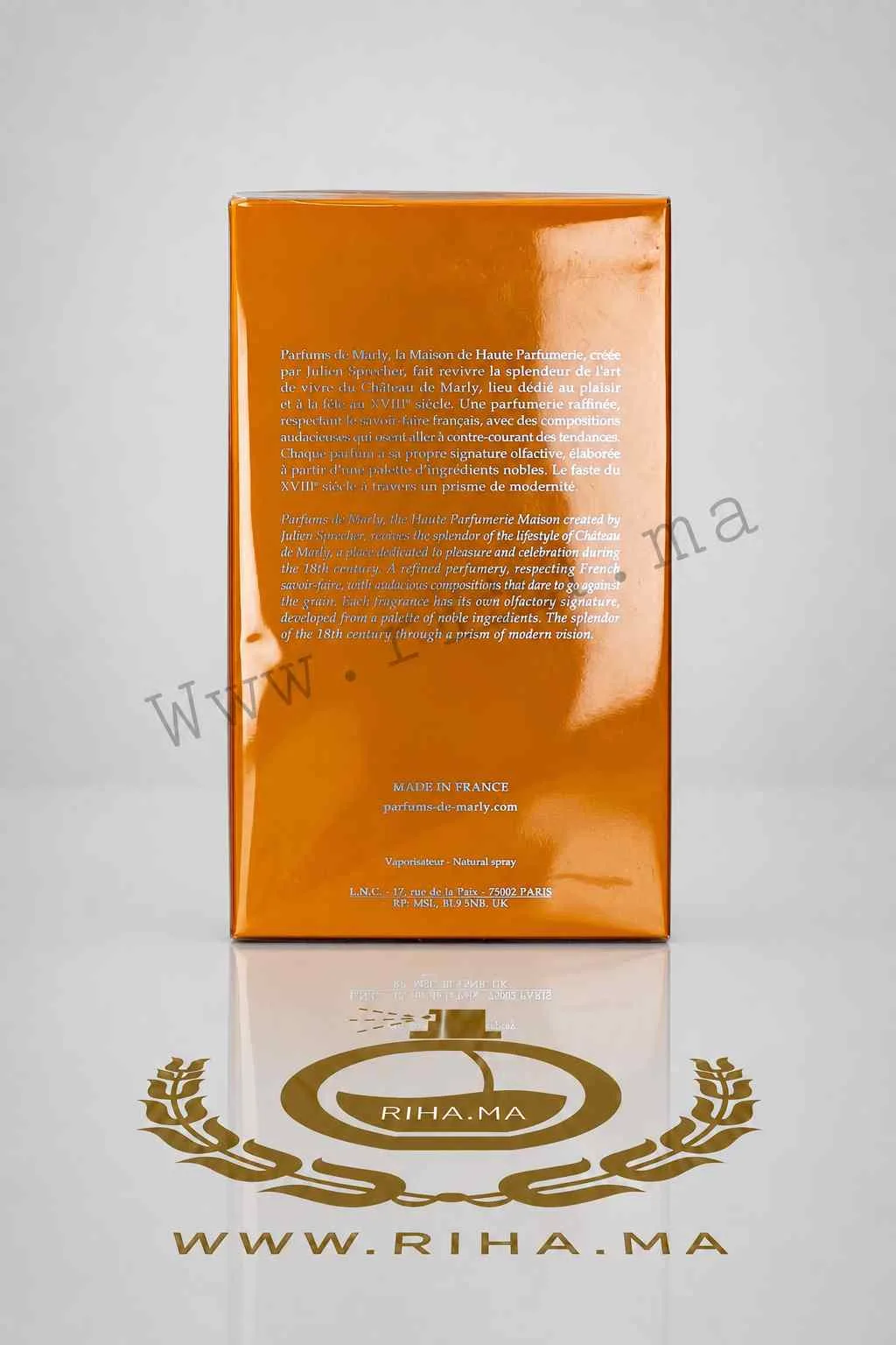 Perseus Parfums de Marly Eau de Parfum pour homme 125ML — photo 2 Flacon de Perseus Parfums de Marly sur fond noir élégant — vue 2