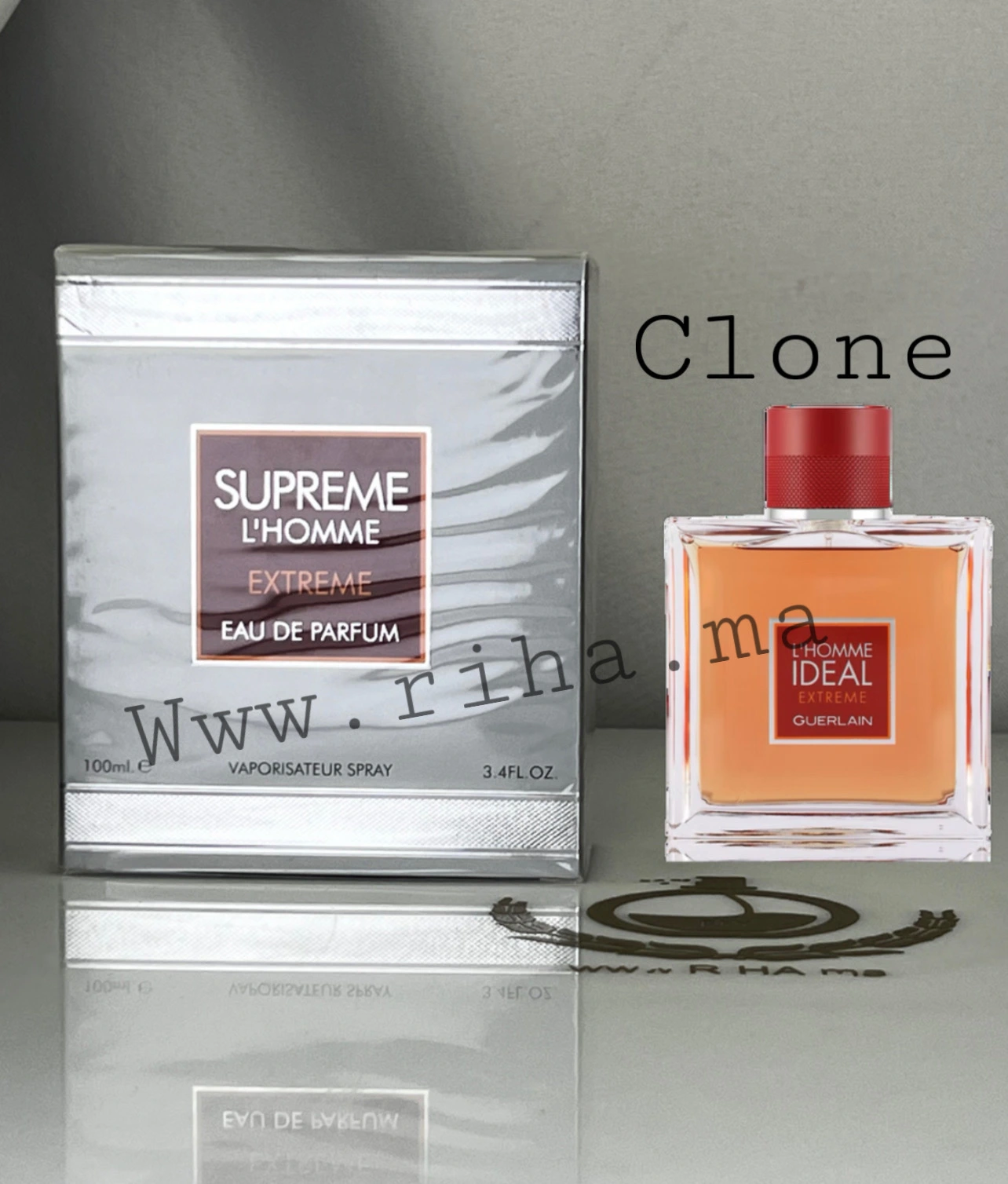 Supreme L'homme Extreme Eau De Parfum Fragrance World Pour Homme 100ML — photo 2 Flacon de Supreme lhomme extreme fragrance world sur fond noir élégant — vue 2