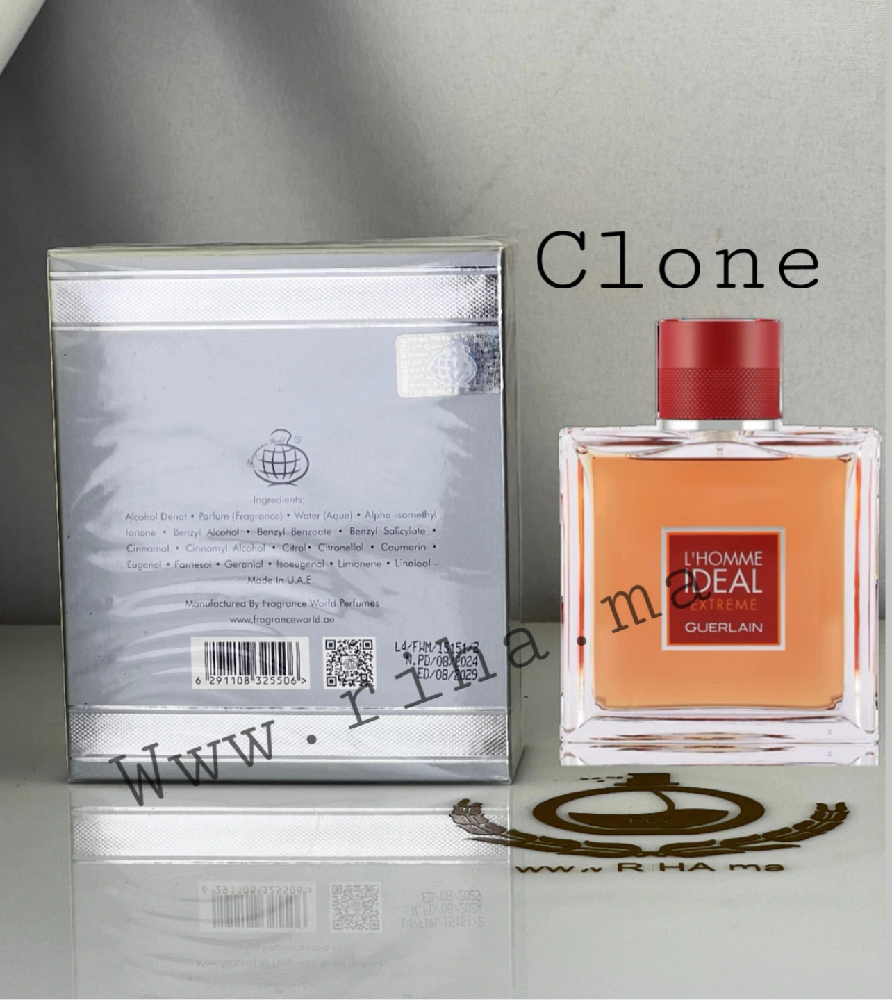 Supreme L'homme Extreme Eau De Parfum Fragrance World Pour Homme 100ML — photo 3 Flacon de Supreme lhomme extreme fragrance world sur fond noir élégant — vue 3