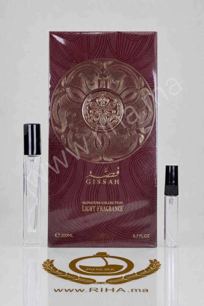 Decantage La Luna Gissah Eau de Parfum Authentic decantage la luna gissah — Flacon de décantage La Luna Gissah posé sur fond sombre