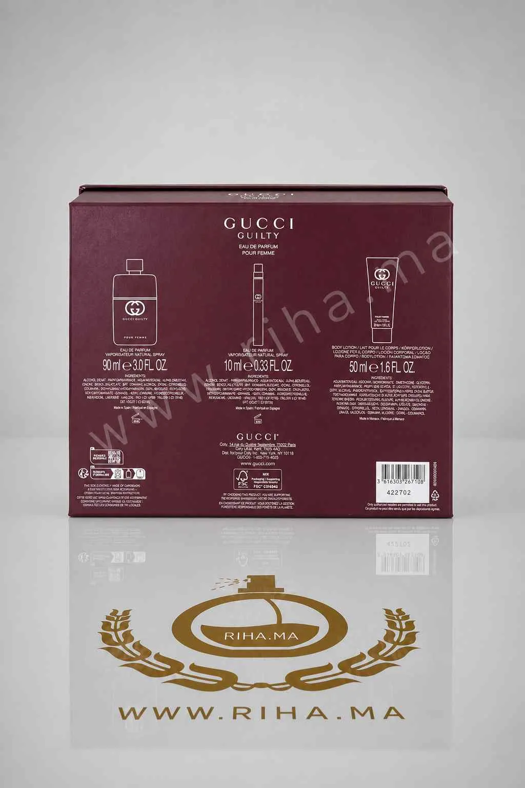 Coffret Gucci Guilty Eau de Parfum Gucci Pour Femme 100 ML Authentic Coffret Gucci Guilty Eau de Parfum Gucci Pour Femme 100 ML Authentic