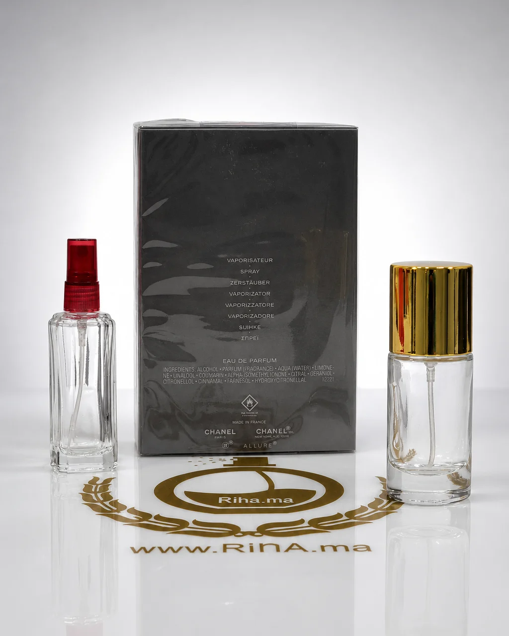Décantage Allure Homme Sport Chanel 10ml — photo 2 Décantage Allure Homme Sport Chanel avec vaporisateur — vue 2