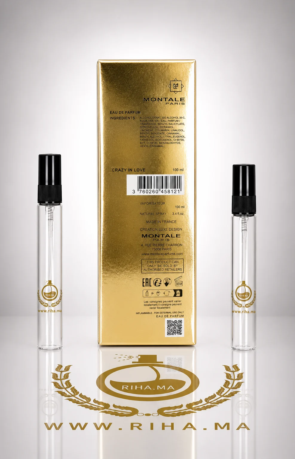 Decantage Crazy In Love Montale Eau de Parfum Pour Femme Authentic — photo 2 decantage crazy in love montale — Flacon de décantage Crazy In Love Montale Eau de Parfum pour femme — vue 2