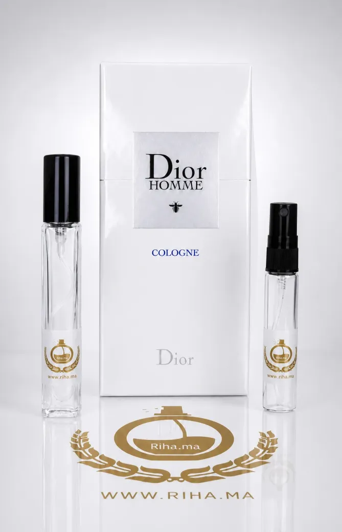 Decantage Dior Homme Cologne 2022 Dior Parfum Authentic Décantage dior homme cologne 2022 flacon original sur fond blanc