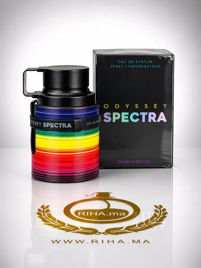 Odyssey Spectra Armaf Eau de Parfum 100 ML Authentic Flacon d'Odyssey Spectra Armaf eau de parfum 100 ml sur fond sombre