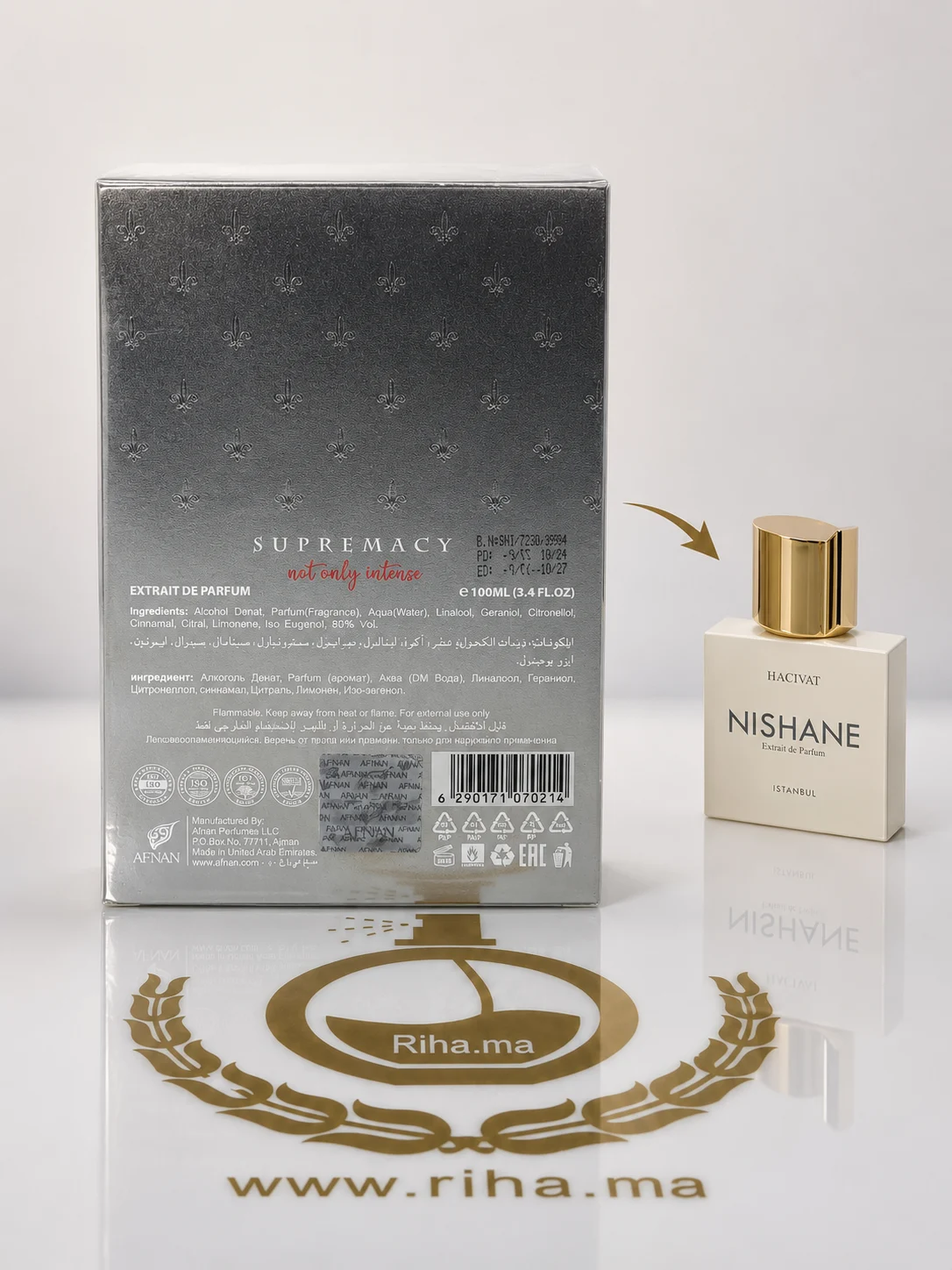 Supremacy Not Only Intense eau de parfum 100ml - Afnan inspiré de Nishane Hacivat — photo 2 Supremacy Not Only Intense eau de parfum 100ml - Afnan inspiré de Nishane Hacivat — parfum de luxe au Maroc — vue 2