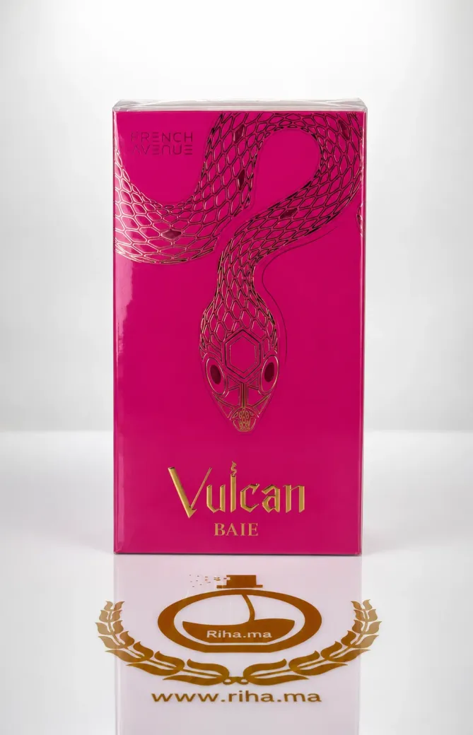 Vulcan Baie French Avenue Extrait de Parfum Pour Femme 100 ML Authentic Flacon extrait de parfum Vulcan Baie French Avenue pour femme sur fond blanc