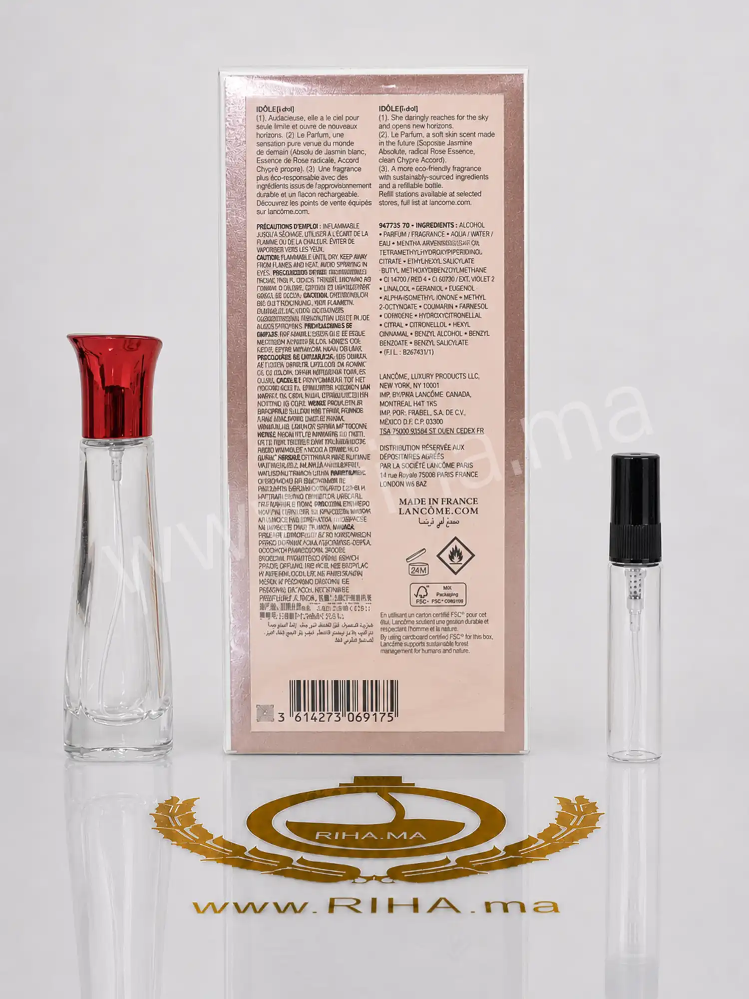 back decantage lancome idole
