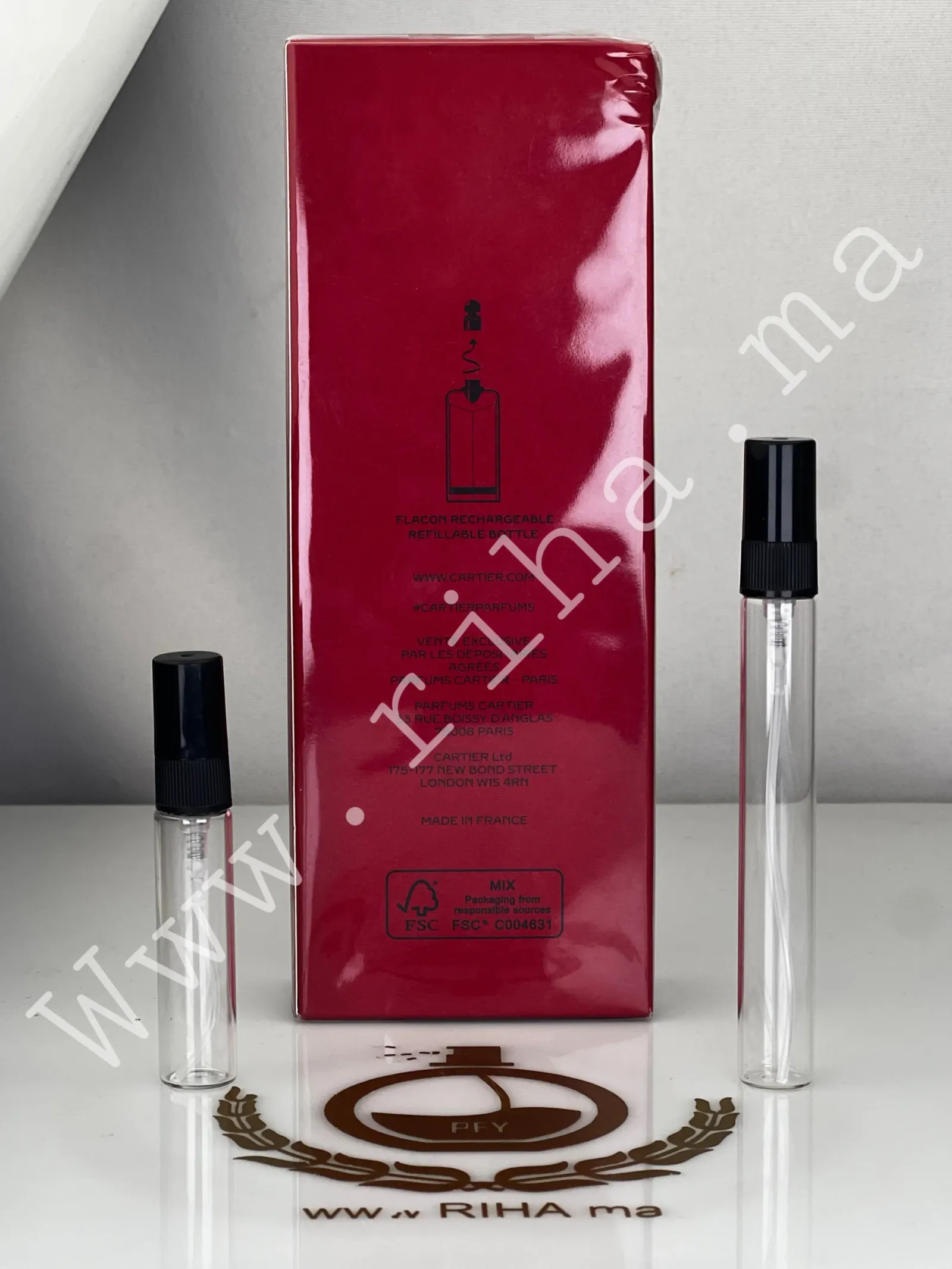 Décantage Declaration Cartier Eau de Toilette Homme — photo 2 Décantage du parfum Declaration Cartier eau de toilette homme en petit flacon — vue 2
