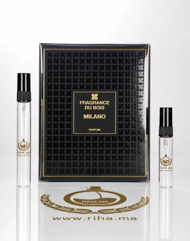 Decantage Milano Fragrance Du Bois Parfum Authentic decantage milano — Flacon de décantage Milano, échantillon de parfum cuir de Fragrance Du Bois